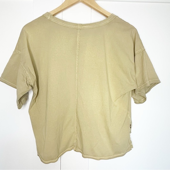 Pilcro Anthropologie Sustainable Vegetable-Dye Tee Medium green 100% cotton crop - Picture 7 of 12